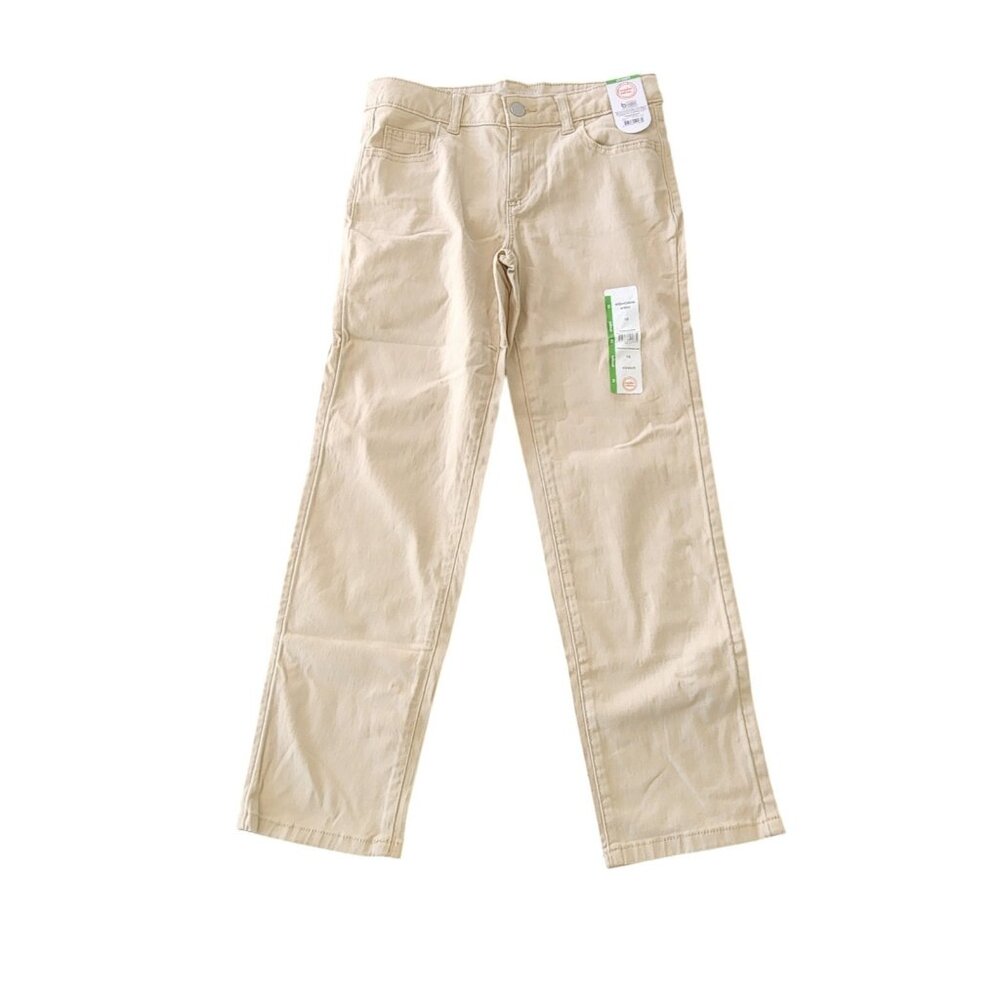 NWT Girls Wonder Nation Pants Khakis Sz 10 Straight Adjustable Waist Stretch NEW